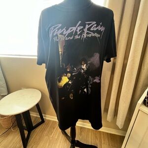 Black Purple Rain Graphic Short-Sleeve Tee - Band Style Men’s Shirt